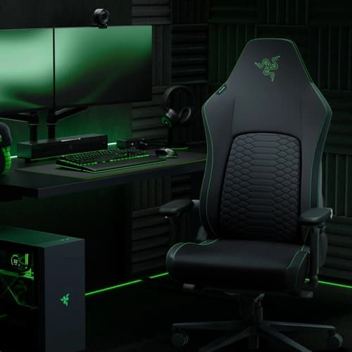 Razer Iskur V2 Black Green Gaming Chair with Lumbar Support